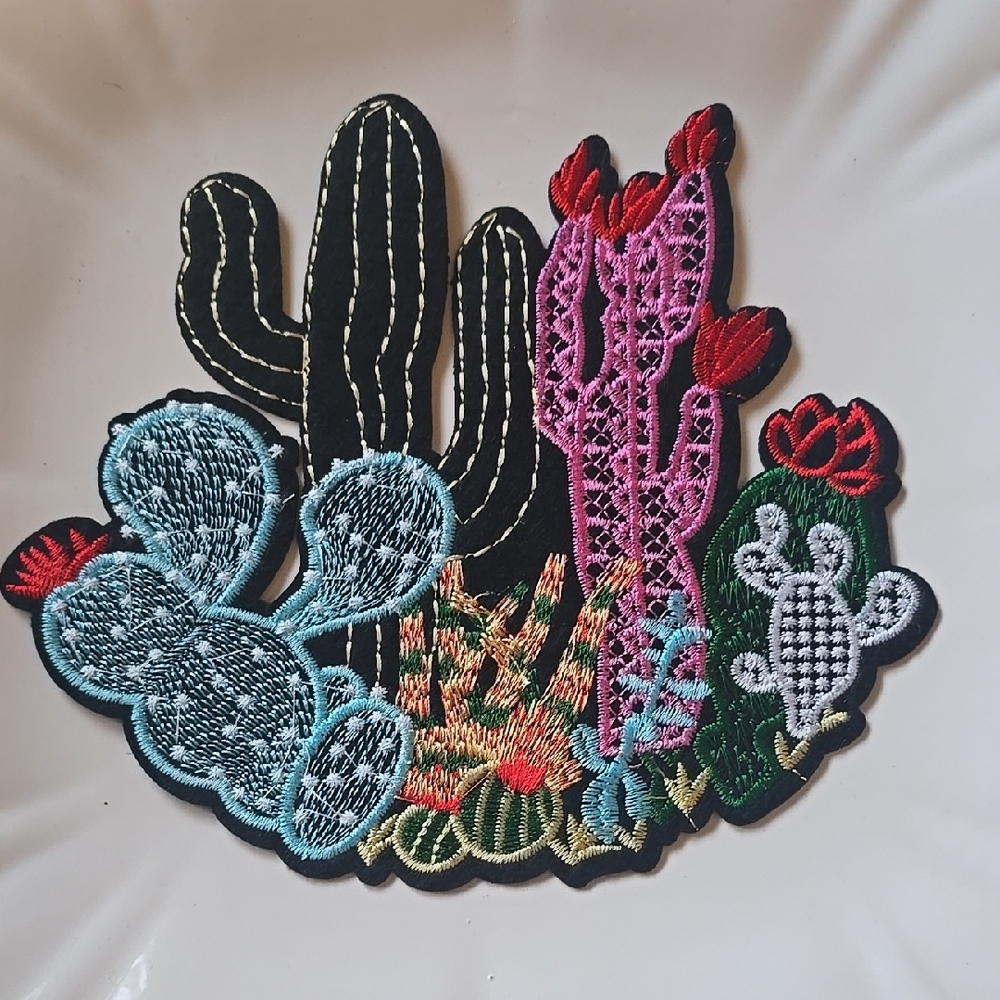 Colorful Cactus Embroidered Patch